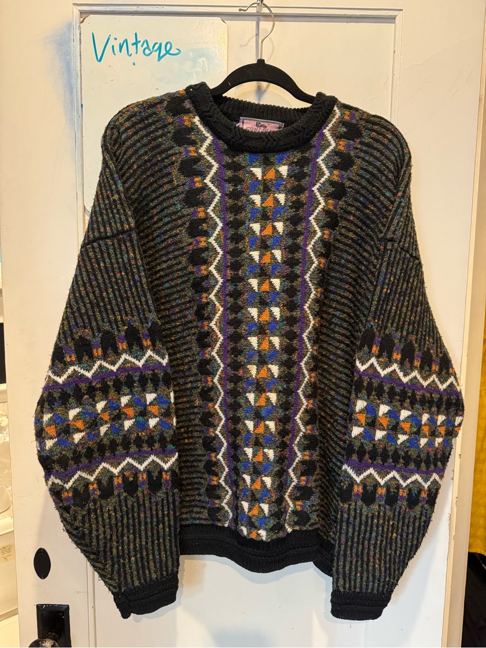 Rare Vintage Concrete Grandpa Cottage core Crewneck Sweater Oversized Sleeves